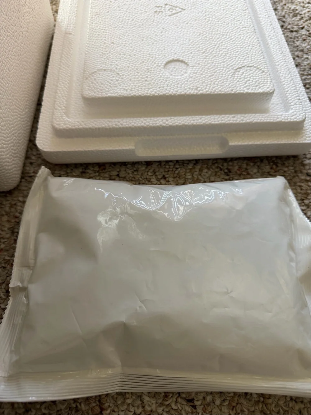EUC White Styrofoam Foam Cooler Large Ice Insert Gel Reusable Packing Material
